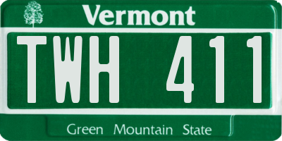 VT license plate TWH411