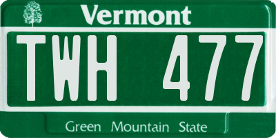 VT license plate TWH477