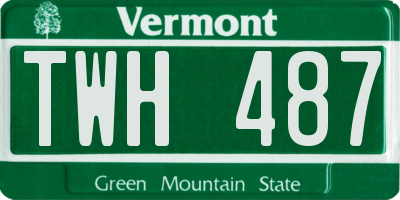 VT license plate TWH487