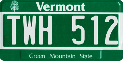 VT license plate TWH512