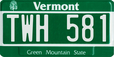 VT license plate TWH581