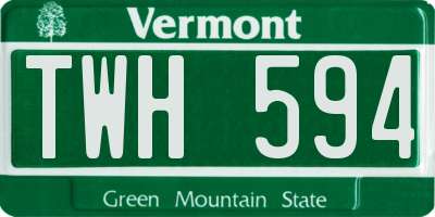 VT license plate TWH594