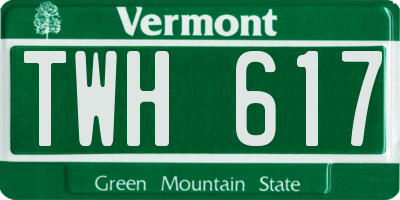 VT license plate TWH617