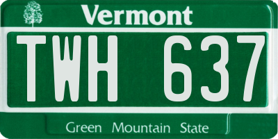 VT license plate TWH637