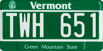 VT license plate TWH651