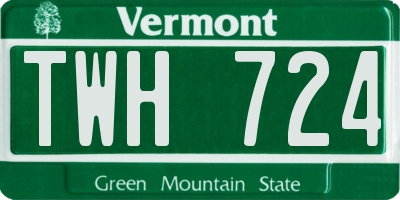VT license plate TWH724