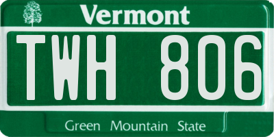 VT license plate TWH806