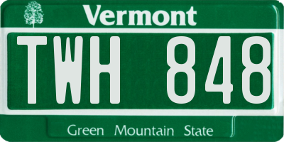 VT license plate TWH848