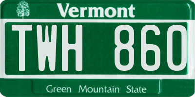 VT license plate TWH860