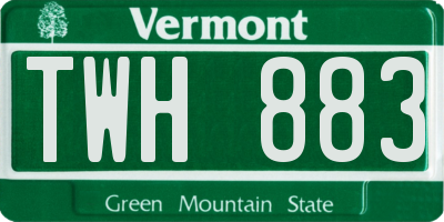 VT license plate TWH883