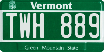 VT license plate TWH889