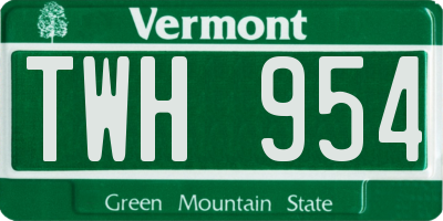 VT license plate TWH954