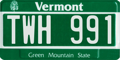 VT license plate TWH991