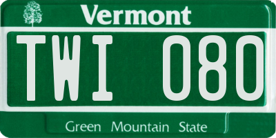 VT license plate TWI080