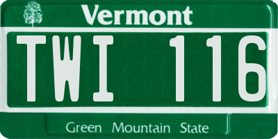 VT license plate TWI116