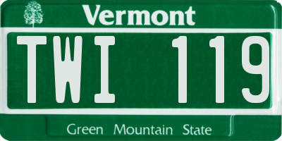 VT license plate TWI119
