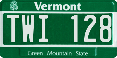 VT license plate TWI128