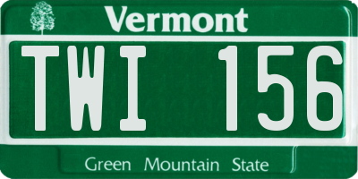 VT license plate TWI156