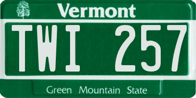 VT license plate TWI257