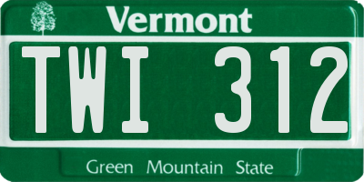 VT license plate TWI312