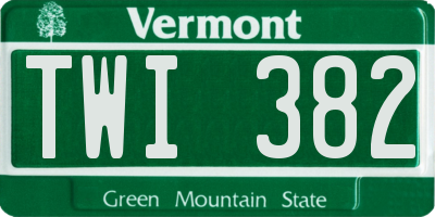 VT license plate TWI382
