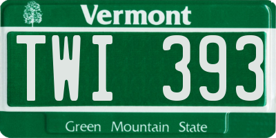 VT license plate TWI393