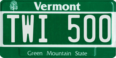 VT license plate TWI500