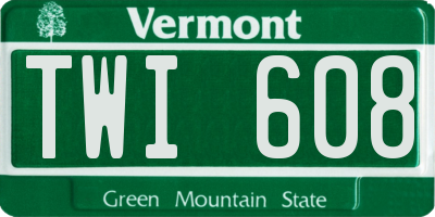 VT license plate TWI608