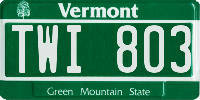 VT license plate TWI803