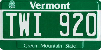 VT license plate TWI920