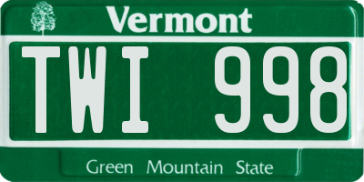 VT license plate TWI998