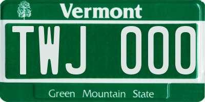 VT license plate TWJ000