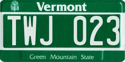 VT license plate TWJ023