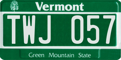 VT license plate TWJ057