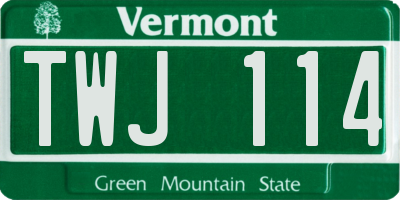 VT license plate TWJ114