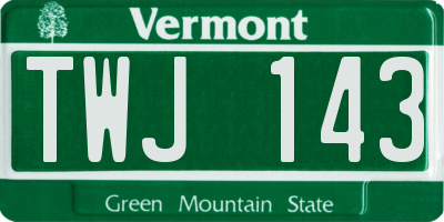 VT license plate TWJ143