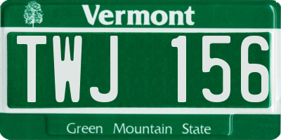 VT license plate TWJ156