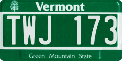 VT license plate TWJ173