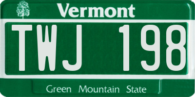 VT license plate TWJ198