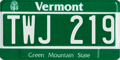 VT license plate TWJ219