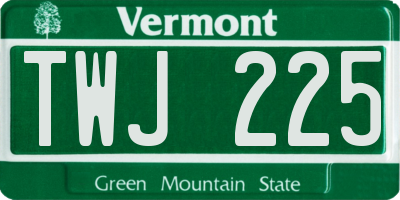 VT license plate TWJ225