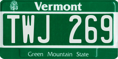 VT license plate TWJ269