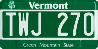 VT license plate TWJ270