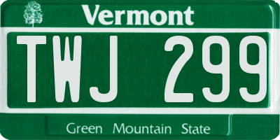 VT license plate TWJ299