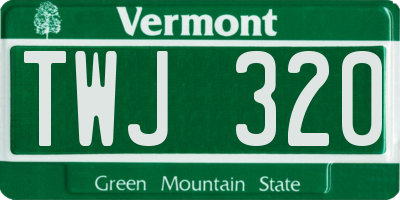 VT license plate TWJ320