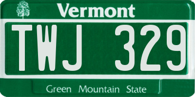VT license plate TWJ329