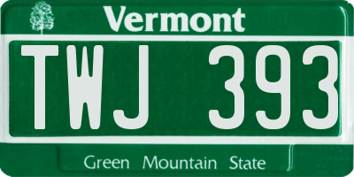 VT license plate TWJ393