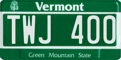 VT license plate TWJ400