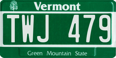 VT license plate TWJ479