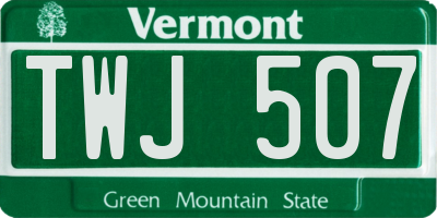 VT license plate TWJ507